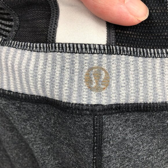 vintage LULULEMON Mid-Rise Yoga Pants slight bootcut legging Pocket Gray 8 - Picture 6 of 10